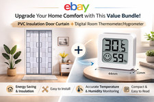 PVC Magnetic Door Curtain 80x200cm  with LCD Digital room Thermometer Hygrometer
