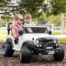 24V ELECTRIC KIDS RIDE ON TRUCK JEEP TWO POWERFUL MOTORS,2 SEAT EVA TIRES LED RC