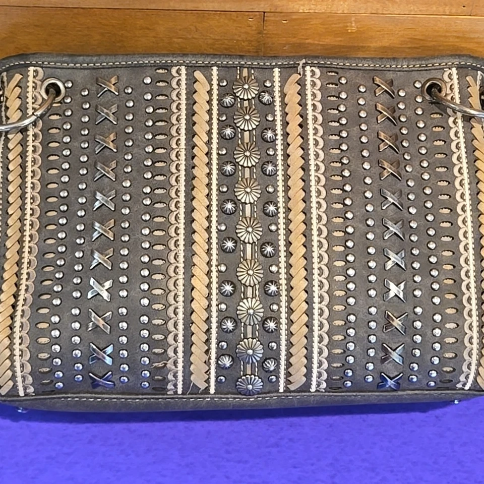 Montana West Дамская сумка скрытый переноски кожи с заклепками цепочка наплечная сумка сумочка - Изображение 2 из 4