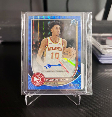 Topps 2025-26 Bowman Chrome Zaccharie Risacher Hawks RC Auto BCA-ZR /150