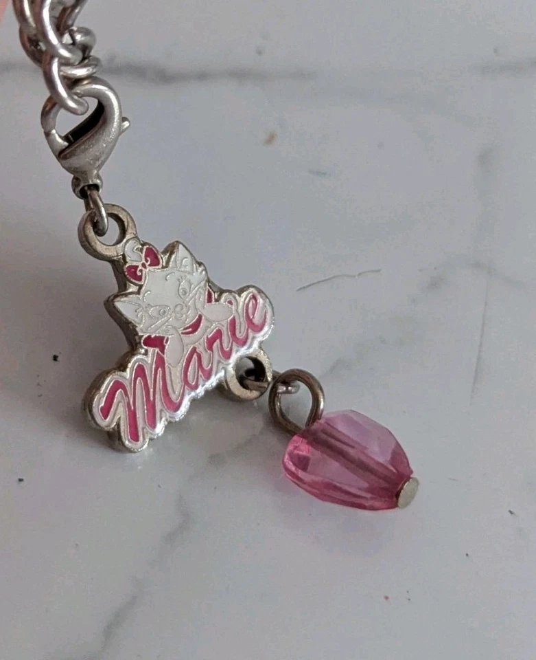 Disney Aristocats Marie Cat Clip on Charm Pulsera Doble Cara Cuentas Cristal Foto 3 de 4