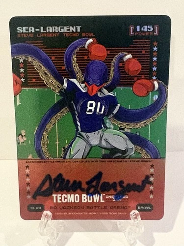 Bo Jackson Battle Arena Tecmo #SLA9 Sea Largent Brawl Auto Steve Largent