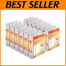 Bulk Carton 12 Round Ring Binders, 3 Inch, White, 625 Sheets