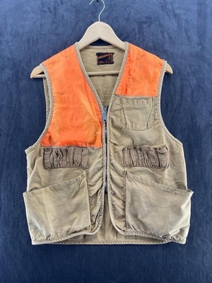 Rare VTG Woodsman Hunting Vest Orange Canvas Water Repellent Game Bag USA [COPY]