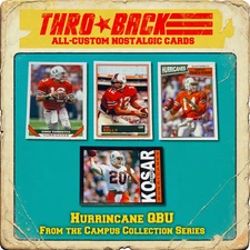 THROBACK custom Football Cards Miami Hurricanes QB Set Kosar Kelley Testaverde