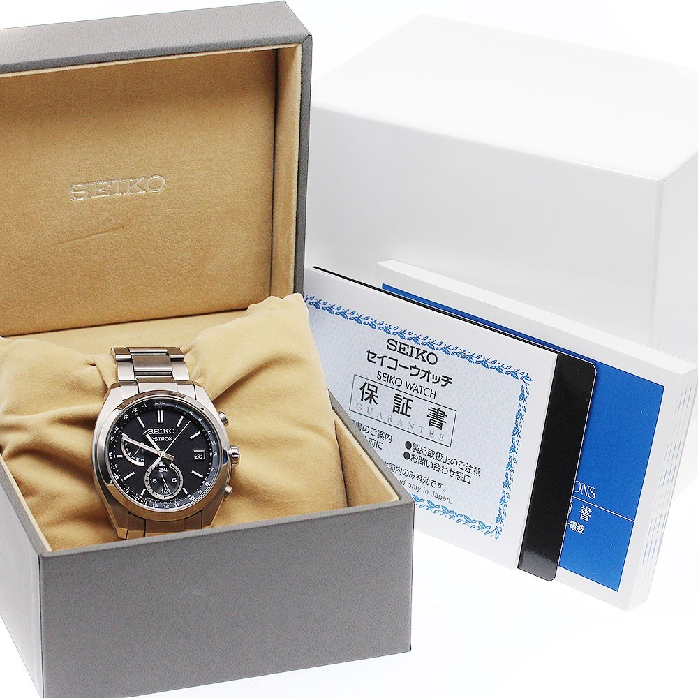 Seiko Astron SBXY015 8B63-0BA0 Solar Radio Men's Watch w/ Box Papers Japan