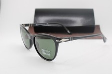 NEW PERSOL P 3190-S 95/31 BLACK SILVER GREEN LENS AUTHENTIC SUNGLASSES 54-18