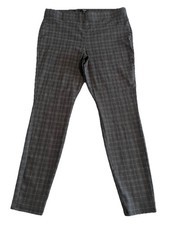 Simply Vera Pants Women's XL Gray Skinny High Rise Plaid Office Career Waist 35