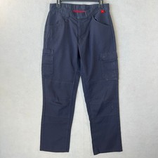 Bulwark FR Pants Mens Size 32 iQ Series Cargo Double Knee Ripstop Blue 9.0 ATPV