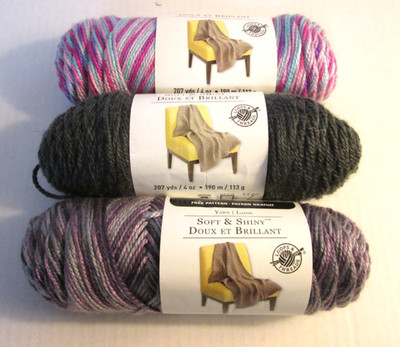 1 Skein Loops & Threads Soft & Shiny Yarn #4 3.5 oz - Baroque Midnight Owl Teen