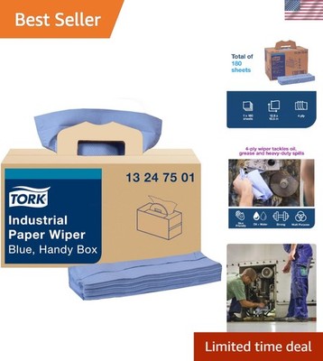 Industrial Paper Wiper Blue, Handy Box W7 4-Ply, 1 x 180 Feet, 13247501