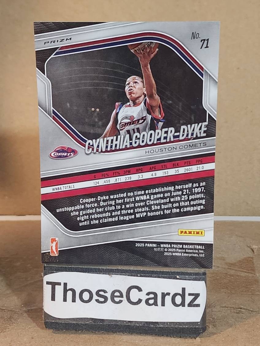 2025 Panini WNBA Cracked Ice Prizms #71 Cynthia Cooper-Dyke view 2
