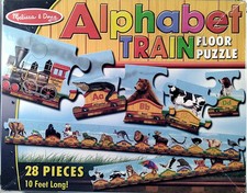 Alphabet Train Floor Puzzle 28 pc 10 Feet Long Melissa  Doug