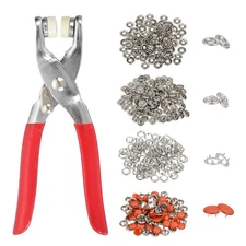 100Set Metal Snap Button Kit 10mm Solid Prong Snap Button Fasteners Tool Orange