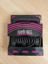 ERNIE BALL 30FT COILED INSTRUMENT CABLE BLACK NEW