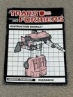 G1 Transformers vintage original OVERDRIVE instruction booklet manual