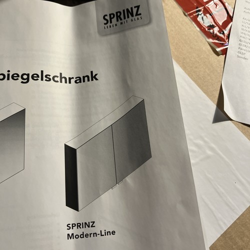 Spiegelschrank Bad mit Beleuchtung von Sprinz, Modern Line, zweitürig, Breite 1m - Bild 7 von 16