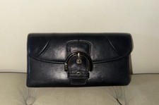 Women  s Coach Black Leather Tri-Fold Wallet