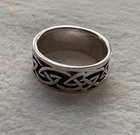 925 Sterling Silver Vintage Celtic Knot Oxidized Band Ring Size 7