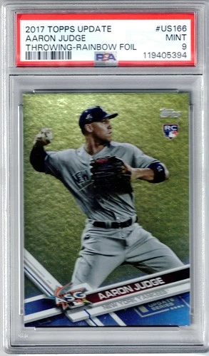 2017 Topps Update #US166 Aaron Judge Rainbow Foil Rookie PSA 9
