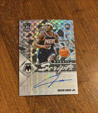 David Duke Jr 2021-22 Panini Mosaic Scripts Silver Prizm Rookie Auto Nets RC