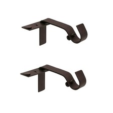 2 Pack Oil Rubbed Bronze Fast Fit Curtain Rod Brackets No Drill 1/2 5/8 Inch