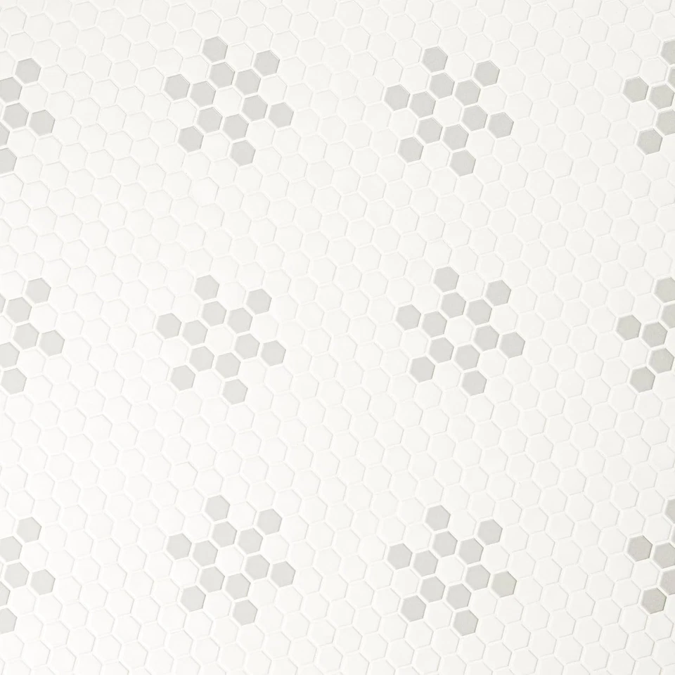 White & Gray 12 In. X 12 In. Mod Petal Matte Porcelain Tile – Kitchen Backsplash - Image 3 of 4