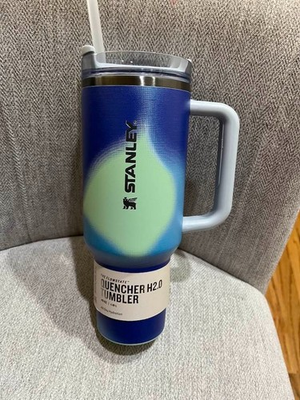 #ad 40 oz stanley tumbler two tone blue $29.00