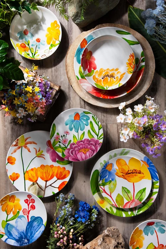 Excelsa Servizio Piatti 18 Pezzi Porcellana e ceramica Blooming 18 pz cod.67378 - Immagine 2 di 4