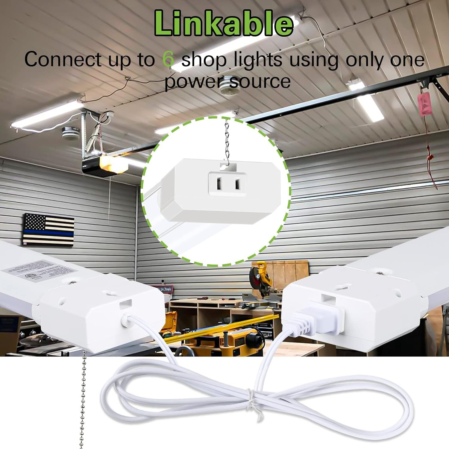 4FT LED Shop Light Linkable Utility Garage Lights 42W 5000K Daylight
