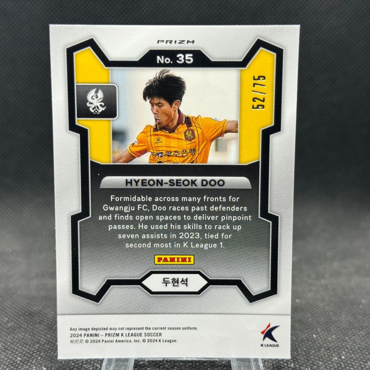Hyeon-Seok Doo 2024 Panini K League Prizm Blue /75 Gwangju FC #35
