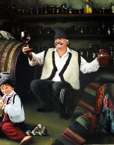 Print on Canvas of Oil Painting Arseni ~ WINEMAKER 11" X 8" NO FRAME Art USA - Picture 4 of 10
