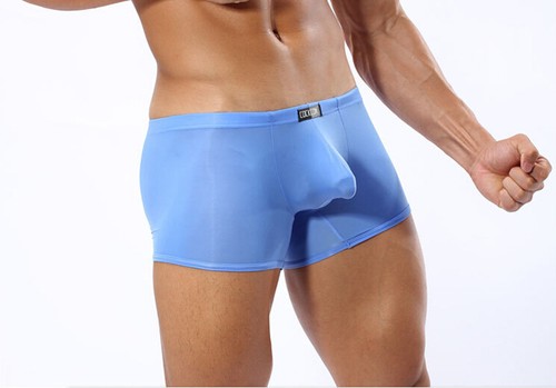 Cockcon Sexy Men Underwear Boxer Ice Silk Transparent Breathable thin - Picture 3 of 10