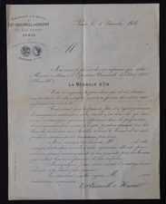 Billhead Invoice PARIS 1878 Sponges Wholesale CRESSWELL HERSENT rue Turenne 127
