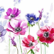 Full Bead Embroidery Kit Anemones Flowers DIY Bead needlepoint Tela Artis