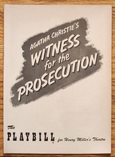 Agatha Christie's Witness for the Prosecution Playbill February 1955 Gene Lyons