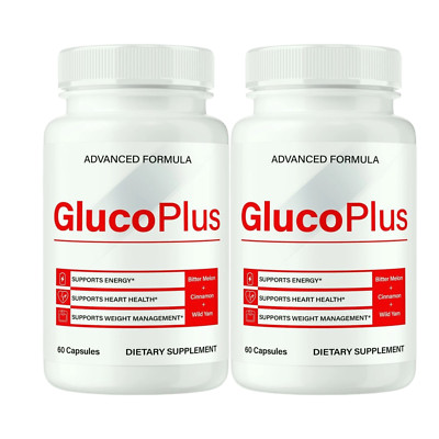 2-Pack GlucoPlus Blood Optimizer, Gluco Plus Blood Support Pills - 120 Capsules