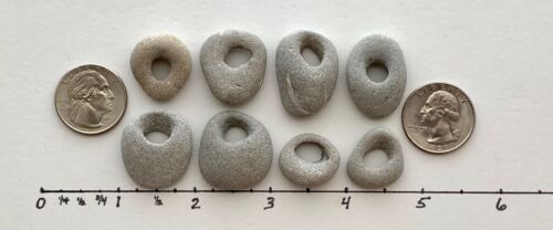 8 Natural Holey Beach Rocks Hag Fairy Stones Adder Wish large1/4" Hole Bead#J US - Picture 3 of 16