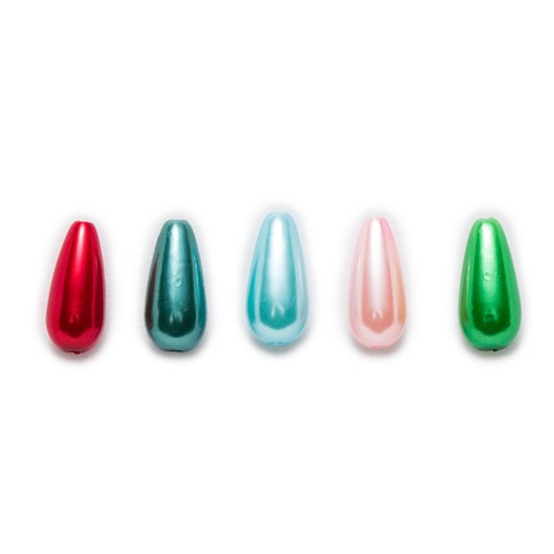 50 Pcs Mixed Teardrop Acrylic Pearl Imitation Spacer Beads Jewelry Making 15x8mm - Picture 2 of 5