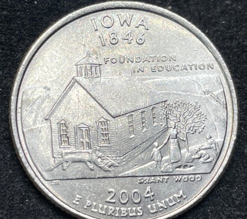 2004 P Iowa Quarter w/ Reverse Die Chip On Window/ “R” Grant - Picture 5 of 7
