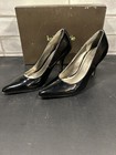 Kelly & Katie Natalie Shiny Black Elegant Leather Heels Pumps, Size 7 — photo 1