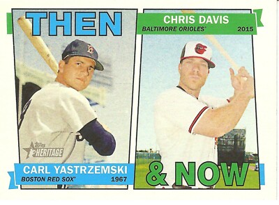 2016 TOPPS HERITAGE YASTRZEMSKI/DAVIS THEN & NOW BASEBALL CARD  TAN-YD