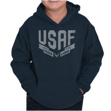 US Air Force Wings Logo USAF Honor Courage Youth Hooded Sweatshirt Boy or Girl