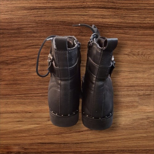 Botas negras Wonder Nation para niños pequeños talla 1 con hebillas y tachuelas con cremallera lateral - Imagen 3 de 6