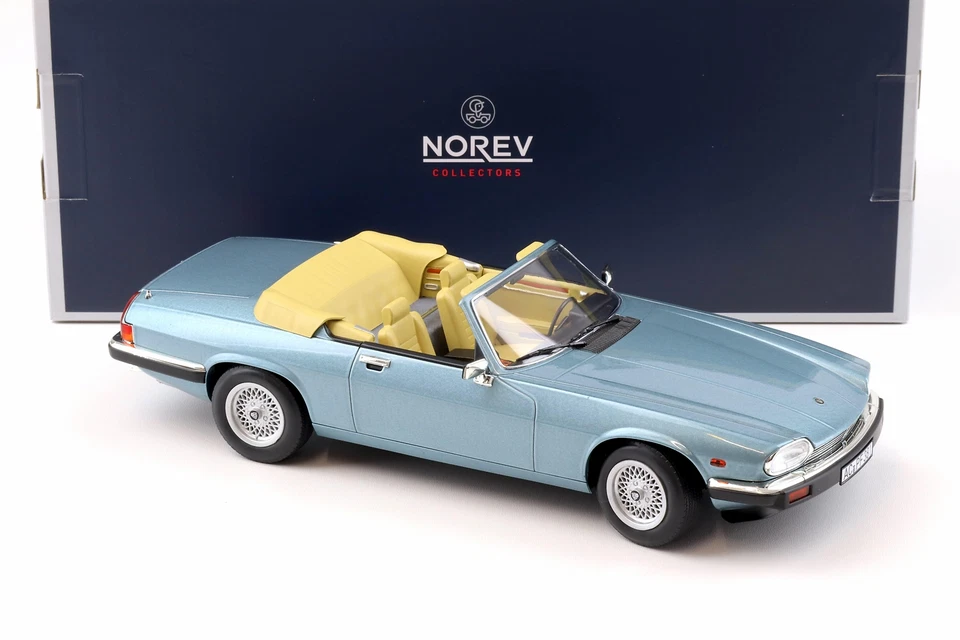 1:18 NOREV Jaguar XJ-S 5.3 H.E.Convertible 1988 Lumière Bleu Métallisé - Photo 2/4