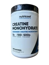 Nutricost Pure Creatine Monohydrate 500 Gram Powder, Exp. 01/27