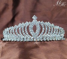 Pretty Tiaras Hair Combs Clear lRhinestone Crowns Prom Aniversary Party For Kids