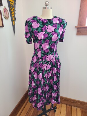 fitted lace wedding dress Purple Floral Women Dresses Casual Spring Linen Women Summer Dresses H –  SimpleLinenLife