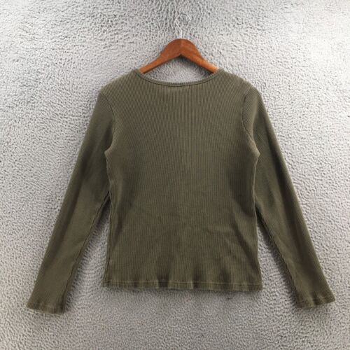 Eddie Bauer Tops Damen M grün Baumwolle Rippstrick V-Ausschnitt Langarm Cardigan - Bild 7 von 13