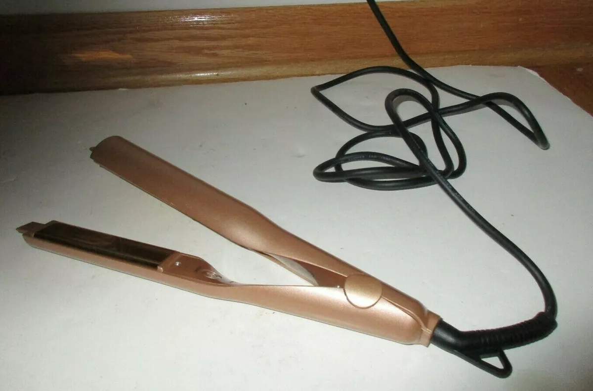 Pro Magic Twist Gold Plated 2 in 1 Hair Straightener Curling Flat Iron HS 058